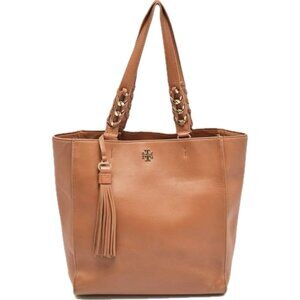 Tory Burch Brooke Saddle Brown Leather Tote